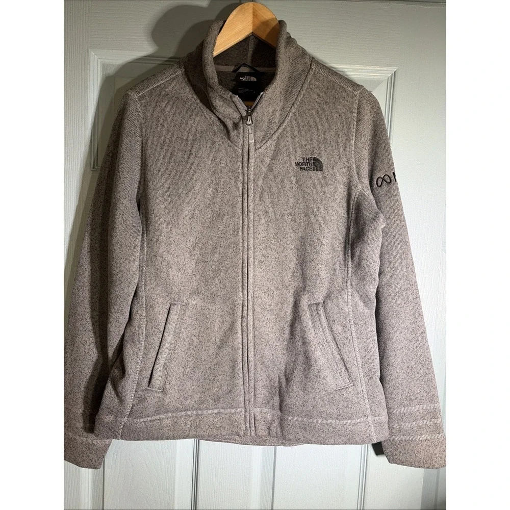The North Face Womens Crescent Full Zip Sweater Fleece Jacket Grey Heather L